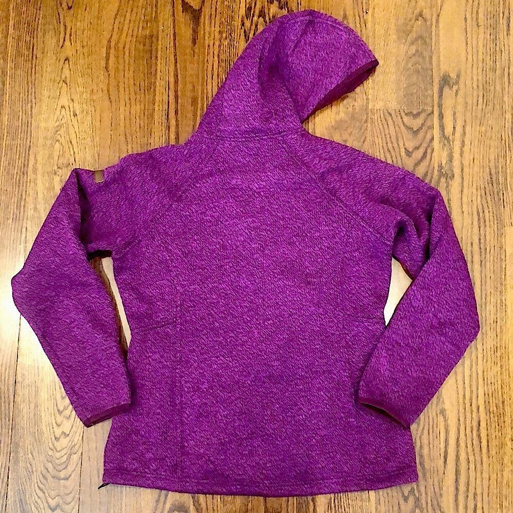COLUMBIA Womens Raspberry Wine Knit Full Zip Fleece Lined Zip Pockets Hoodie Lrg - Picture 3 of 15